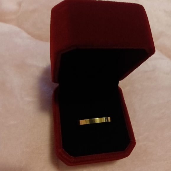 NEW 3mm 14K Goldplated Titanium Steel Band Ring - Picture 2 of 3